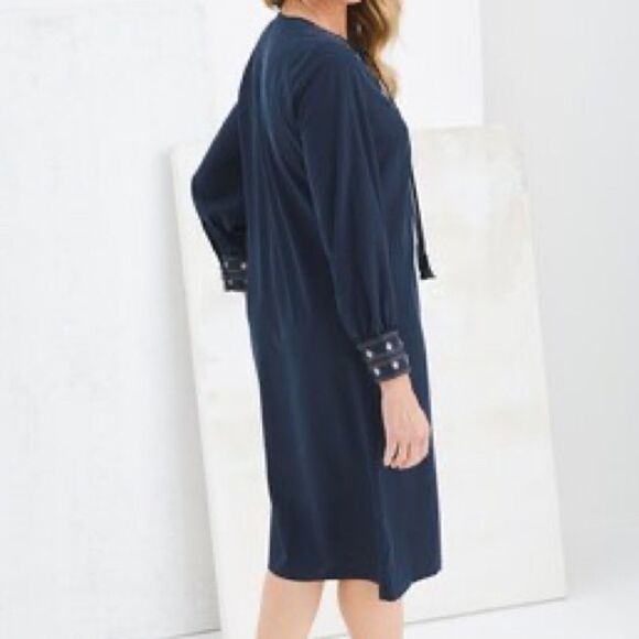 Chico’s Navy Embellished Midi Dress Size 2 12/14 - Picture 4 of 10